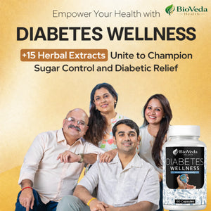 BioVeda Health Diabetes Wellness Capsules | Herbal Blood Sugar Support Supplement | Ayurvedic Formula for Insulin Balance, Metabolic Health & Daily Diabetic Care | Natural Wellness Capsules for Men & Women